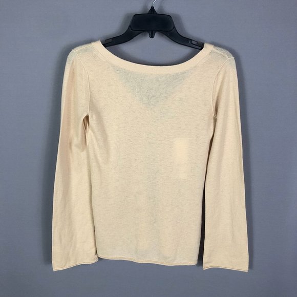 Vince Women's Fitted Back Cashmere V-Neck Sweater In Praline Size Small - Picture 4 of 13